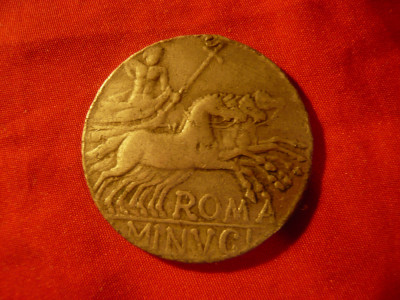 Moneda antica romana - Copie - Roma - cvadriga , d= 3,6cm foto