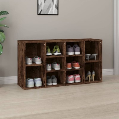 vidaXL Bancă de pantofi, stejar fumuriu 103x30x55 cm lemn prelucrat 826369 foto