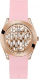 Cumpara ieftin Ceas Dama Guess Clarity GW0109L2, Inox, Curea Silicon, Quartz, Analog, Rezistent Apa 3ATM, Argintiu/Alb