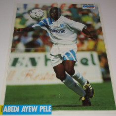 Poster fotbal - jucatorul ABEDI PELE (Olympique de MARSEILLE)