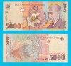 Romania (p#107) 5.000 Lei 1998 aUNC+ &#039;Blaga&#039; serie: 010A1883430 Filigran mare italic