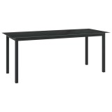 Cumpara ieftin Masa de gradina, negru, 190x90x74 cm, aluminiu si sticla
