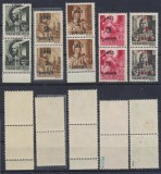 ROMANIA 1945 Oradea I lot 5 perechi verticale diferite tip 1 &amp; tip 2 MNH, Istorie, Nestampilat