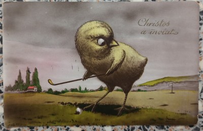 Christos a inviat// felicitare interbelica tip CP foto