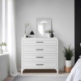 Comoda Adore Counry, 3 sertare, Alb, 90 x 89 x 45 cm