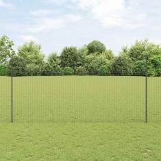 vidaXL &Icirc;ngrădire cu st&acirc;lpi Gri 1.5 x 10 m Oțel 3336060