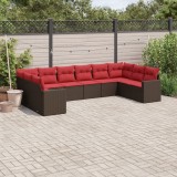 Gossi set canapele de gradina cu perne, 10 piese, maro, poliratan