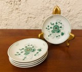 5 FARFURIOARE DIN PORȚELAN FIN, PICTATE MANUAL- MARCAJ August Warnecke- Nikko Gr&uuml;n 9,8cm