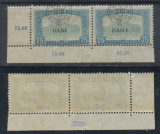 Emisiunea Cluj 1919 Parlament 75 BANI eroare BAN I intr-o pereche MNH, Nestampilat