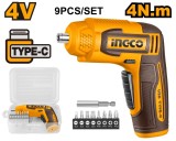 Surubelnita Electrica 4V 4Nm &ndash; surubelnita electrica compacta cu LED si incarcare USB-C pentru lucrari usoare