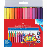 Cumpara ieftin Set 30 Carioci Faber-Castell Grip, Diverse Culori, Varf Rezistent la Presiune, Carioci Colorate, Carioci la Set, Set de Carioci, Carioci Culori Divers