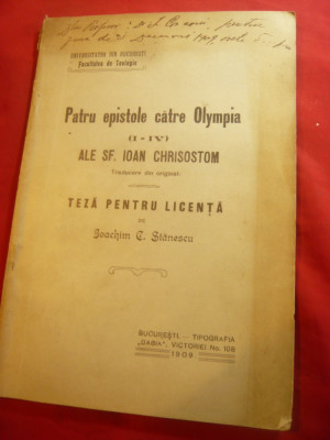 I.C.Stanescu -4 Epistole catre Olympia ale Sf.I.Chrisostom -1909- Teza Licenta foto