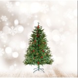 Brad artificial &ndash; 120 cm &ndash; PE/PVC &ndash; cu bobițe roșii