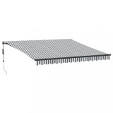 Cumpara ieftin Copertina retractabila automat LED-uri antracit/alb 400x350 cm