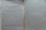 Dr. Emil Riegler Dinu, Das Rumanische volkslied; Cantecul romanesc, 1940, ed. 1