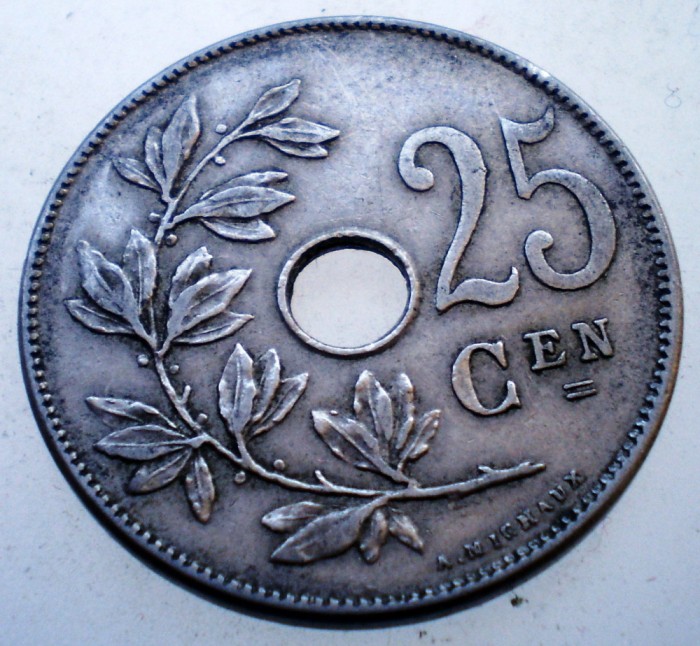 7.546 BELGIA 25 CENTIMES 1910 BELGIE