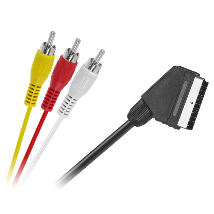 Cablu SCART - 3x RCA audio+video 1.5m Cabletech KPO2716-1.5