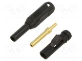 Conector banană 1,5mm soclu negru lipit crimpat ST&Auml;UBLI