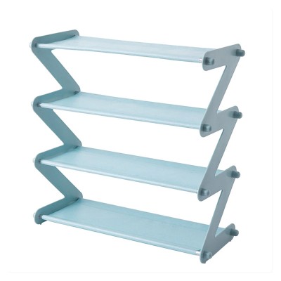 Suport pentru pantofi Z-Shape Shoe Rack, 4 rafturi, 48 x 46 cm, Albastru foto