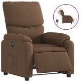 Cumpara ieftin Fotoliu rabatabil electric, maro, material textil