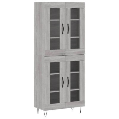 Dulap inalt, gri sonoma, 69,5x34x180 cm, lemn compozit foto