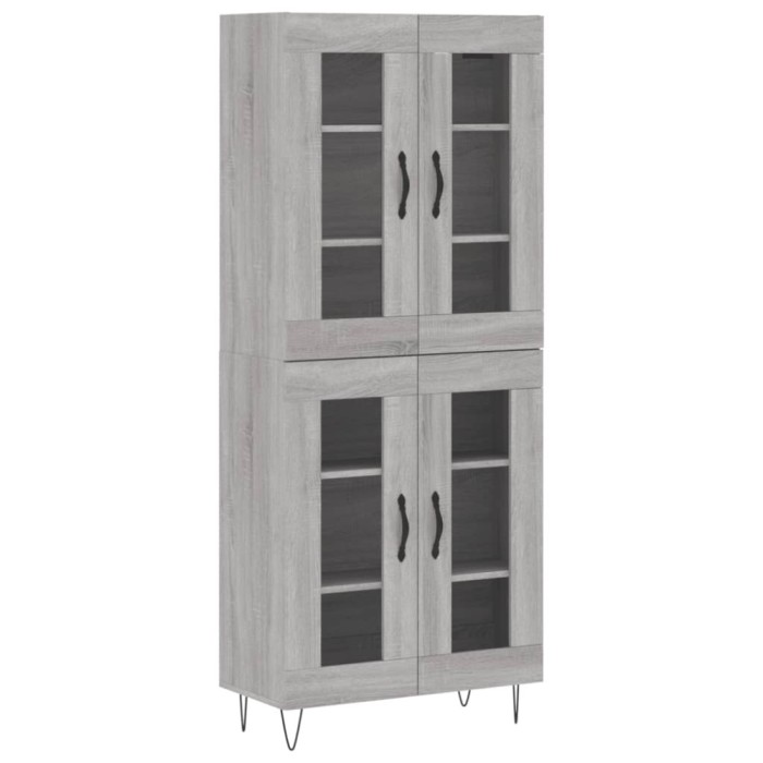 Dulap inalt, gri sonoma, 69,5x34x180 cm, lemn compozit
