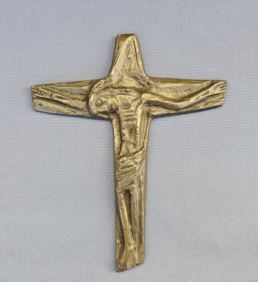 CRUCIFIX DIN BRONZ DE ARTISTUL JOSEPH KRAUTWALD foto