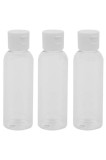 Cumpara ieftin Set de sticle transparente de călătorie, capac alb, 100 ml - 3 buc