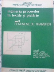 INGINERIA PROCESELOR IN TEXTILE SI PIELARIE VOL.1 FENOMENE DE TRANSFER-FLORIN VITAN, NICOLAE BADEA, MATEI M-231771