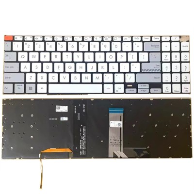 Tastatura Laptop, Asus, VivoBook Pro 15X K6501Z, K6501ZM, iluminata, alba, layout US foto