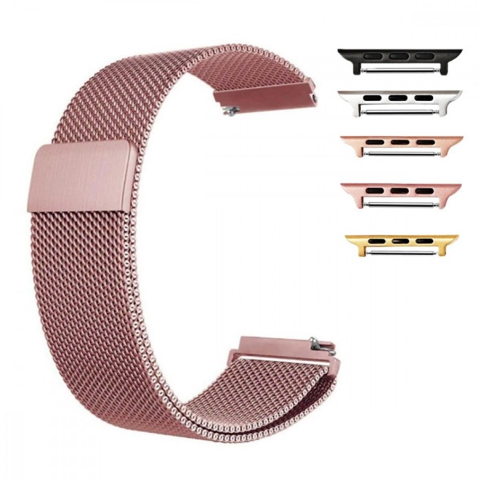 Curea Milanese Loop, compatibila Apple Watch 9|8|7|6|5|4|3|2|1 Series, 41mm|40mm|38mm, Pink Rose