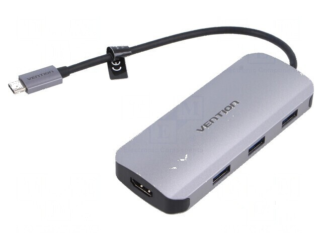 Hub USB 3.0 PnP cu 7 porturi - negru