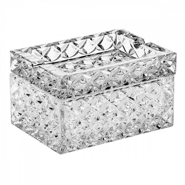 Caseta Tigarete cu Scrumiera Cristal Bohemia 12 cm COD: 2173