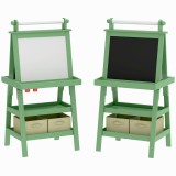 AIYAPLAY Tablă de Desen Dublă Pentru Copii 3-6 Ani, 59x48x118 cm, Verde | Aosom Romania