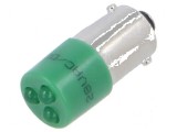 Lampă LED verde BA9S/T10 28VDC 28VAC plastic -20&divide;60&deg;C