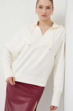 BOSS bluză femei, culoarea bej, cu glugă, uni 50505907