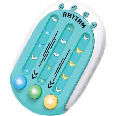 Jucarie interactiva, flippy, tip jocuri ritmice, +3 ani, din abs, 8 niveluri de joc, 9.5 x 2.5 x 13.6 cm, albastru foto