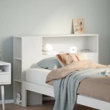 VidaXL Tăblie de pat cu depozitare alb 90 cm lemn masiv de pin