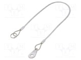 Cablu de asigurare ELESA GANTER 0,15m cu tab pentru montaj și inel chei, oțel inoxidabil PVC transparent