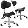 Taburet cosmetic frizerie șa cu spătar scaun hoker SPA mobil