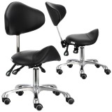 Taburet cosmetic frizerie șa cu spătar scaun hoker SPA mobil