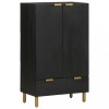 Gossi dulap inalt, negru, 60x33x100 cm, lemn prelucrat