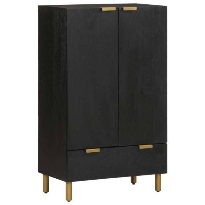 Gossi dulap inalt, negru, 60x33x100 cm, lemn prelucrat