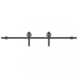 Cumpara ieftin Set feronerie pentru usa glisanta, negru, 183 cm, otel