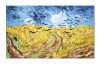 Tablou celebru pictat manual, Lan de grau cu corbi, 100x60cm ulei pe panza, reproducere Vincent van Gogh