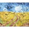 Tablou celebru pictat manual, Lan de grau cu corbi, 100x60cm ulei pe panza, reproducere Vincent van Gogh