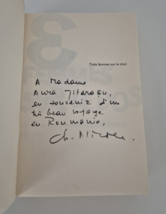 Carte cu autograf Charles Andre Nicole Femmes sur le dos Roman gay
