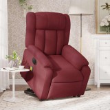 vidaXL Fotoliu de masaj electric rabatabil cu ridicare roșu vin textil