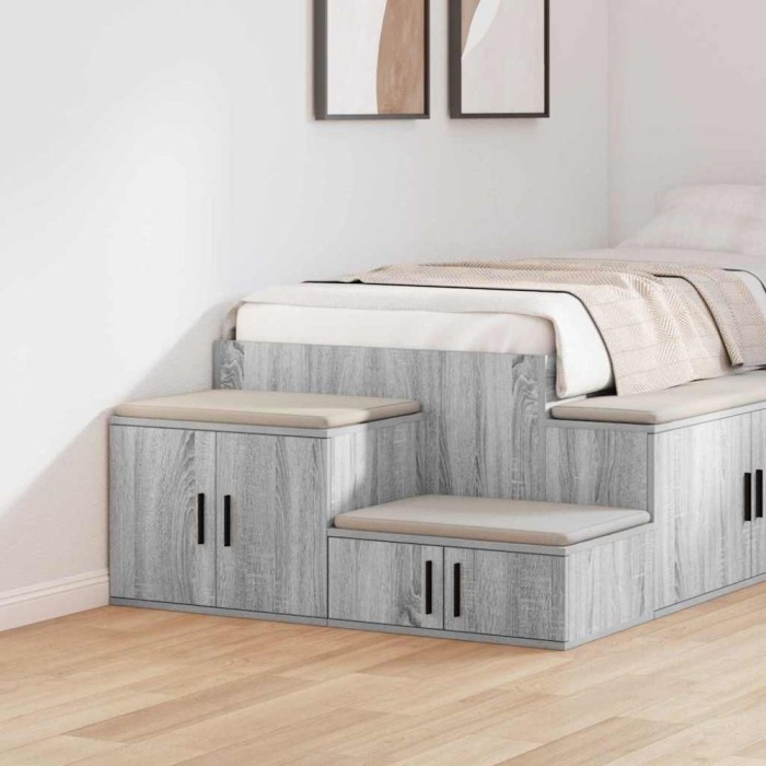 vidaXL Dulap de depozitare sonoma gri 118 x 41 x 40 cm Lemn compozit 866664
