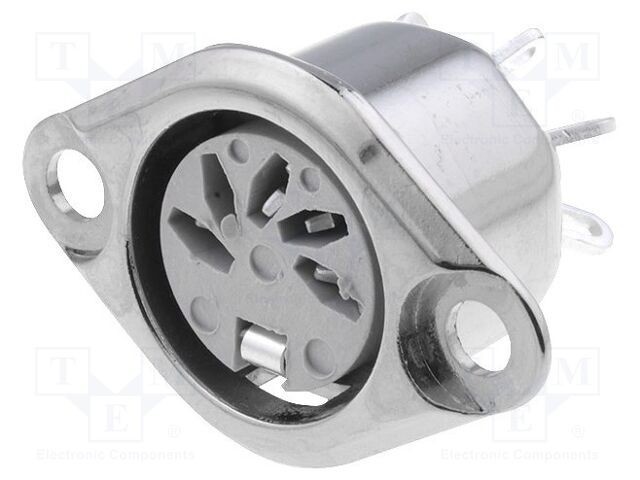 Conector DIN soclu mamă PIN 5 180&deg; lipire 34V 2A DELTRON